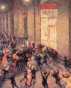 Umberto Boccioni a fight in the arcade painting